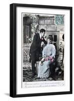 French Romantic Postcard, C1900-null-Framed Giclee Print