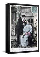 French Romantic Postcard, C1900-null-Framed Stretched Canvas