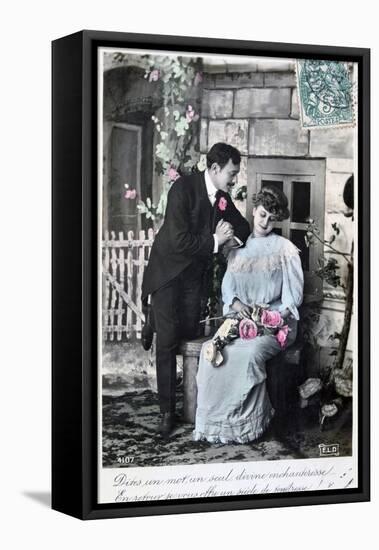 French Romantic Postcard, C1900-null-Framed Stretched Canvas