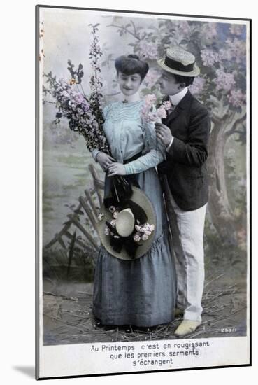 French Romantic Postcard, C1900-null-Mounted Giclee Print