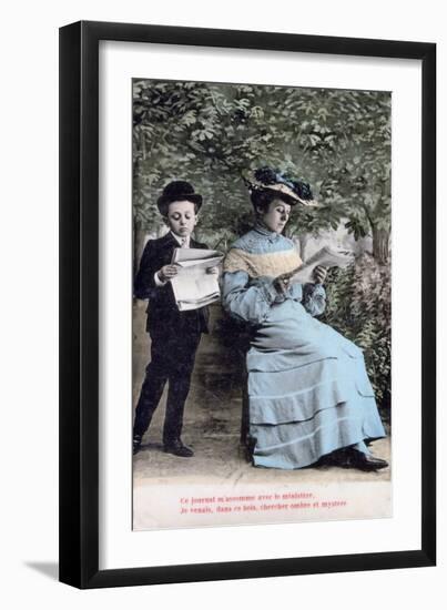 French Romantic Postcard, C1900-null-Framed Giclee Print