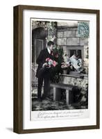 French Romantic Postcard, C1900-null-Framed Giclee Print