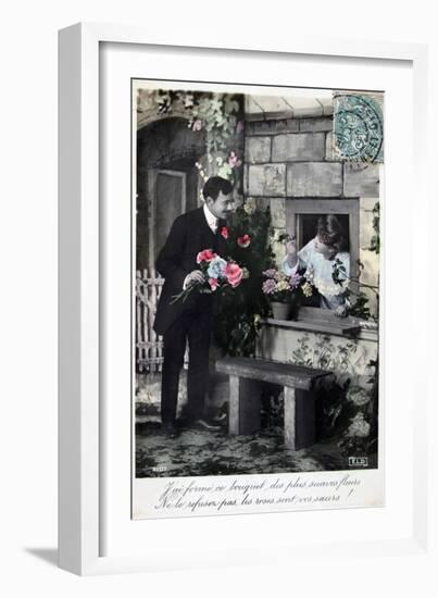 French Romantic Postcard, C1900-null-Framed Giclee Print