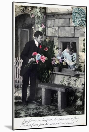 French Romantic Postcard, C1900-null-Mounted Giclee Print
