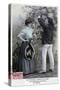 French Romantic Postcard, C1900-null-Stretched Canvas