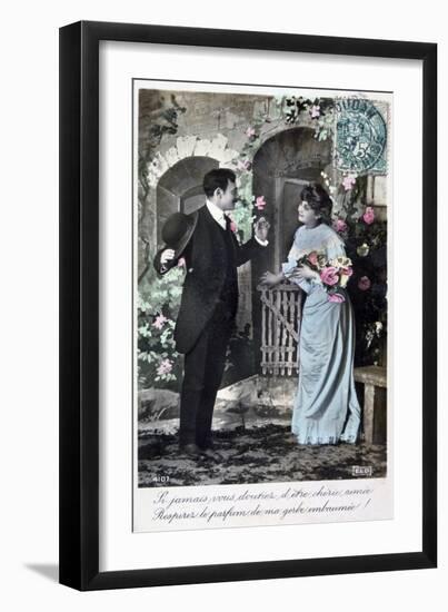 French Romantic Postcard, C1900-null-Framed Giclee Print