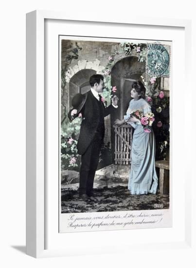 French Romantic Postcard, C1900-null-Framed Giclee Print