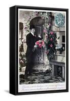 French Romantic Postcard, C1900-null-Framed Stretched Canvas