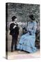 French Romantic Postcard, C1900-null-Stretched Canvas