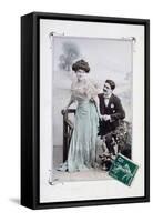 French Romantic Postcard, C1900-null-Framed Stretched Canvas