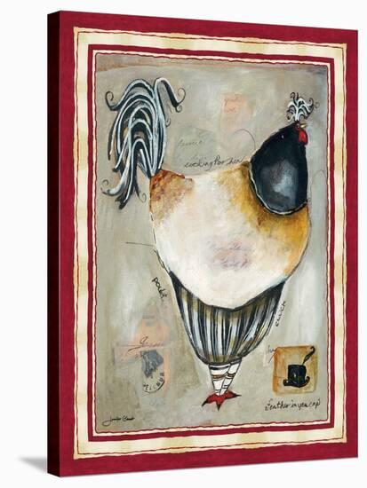 French Rooster III-Jennifer Garant-Stretched Canvas