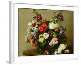 French Roses and Peonies, 1881-Henri Fantin-Latour-Framed Giclee Print