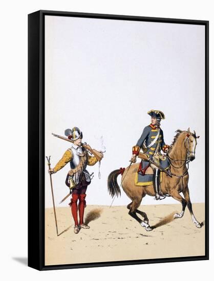 French Royal Troops, C1750-A Lemercier-Framed Stretched Canvas