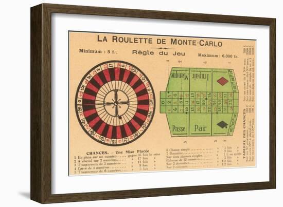 French Rules of Roulette-null-Framed Art Print