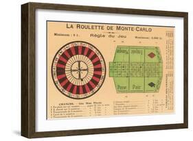 French Rules of Roulette-null-Framed Art Print