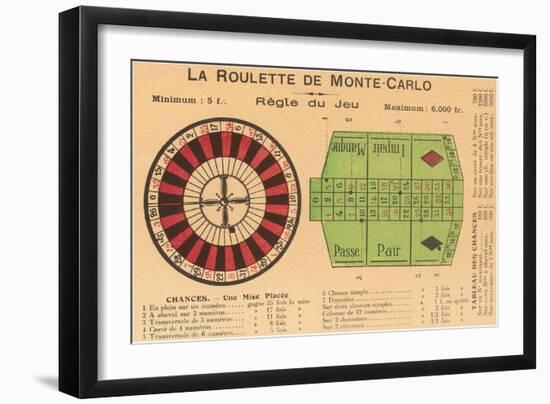 French Rules of Roulette-null-Framed Art Print