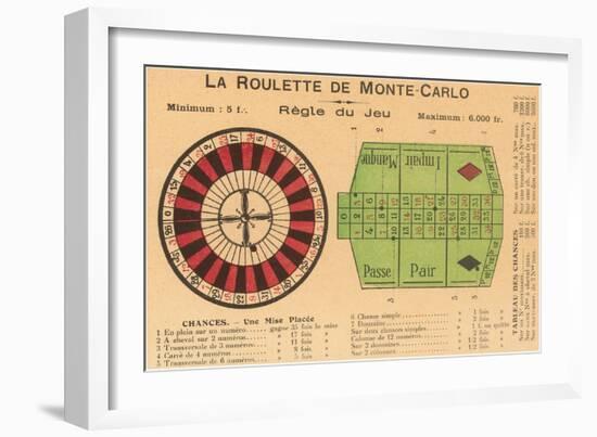 French Rules of Roulette-null-Framed Art Print