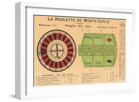 French Rules of Roulette-null-Framed Art Print