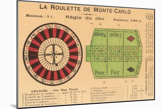 French Rules of Roulette-null-Mounted Art Print