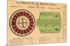 French Rules of Roulette-null-Mounted Premium Giclee Print