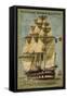 French Sailing Ship Algesiras-null-Framed Stretched Canvas