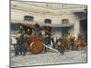 French Sapeurs-Pompiers Manoeuvre their Engines at the Scene of a Fire-null-Mounted Photographic Print