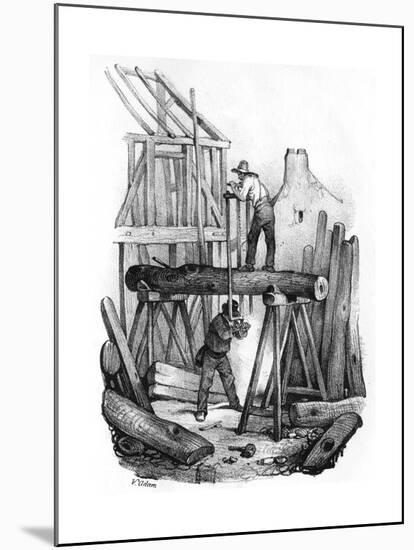 French Saw Mill-Victor Adam-Mounted Giclee Print