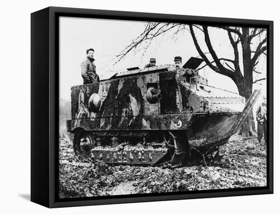 French Schneider Tank at Marly-Le-Roi During World War I-Robert Hunt-Framed Stretched Canvas