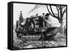French Schneider Tank at Marly-Le-Roi During World War I-Robert Hunt-Framed Stretched Canvas