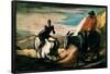 French School. Don Quixote and Sancho Panza. 19th century-HONORE DAUMIER-Framed Poster