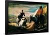 French School. Don Quixote and Sancho Panza. 19th century-HONORE DAUMIER-Framed Poster