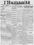 Front Page, First Issue of the Newspaper 'L'Humanite', 18th April 1904-French School-Giclee Print