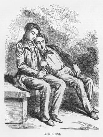 Lucien De Rubempre and David Sechard, Illustration from 'Les Illusions Perdues' by Honore De Balzac
