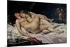 French school. Sleep. Le Sommeil. 1866. Oil on canvas (135 x 200 cm). Paris, musée du Petit Palais-Gustave Courbet-Mounted Poster