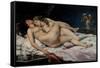 French school. Sleep. Le Sommeil. 1866. Oil on canvas (135 x 200 cm). Paris, musée du Petit Palais-Gustave Courbet-Framed Stretched Canvas