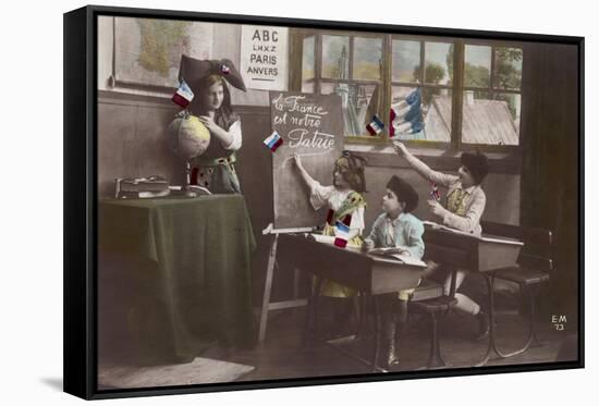 French Schoolkids-null-Framed Stretched Canvas