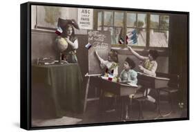 French Schoolkids-null-Framed Stretched Canvas