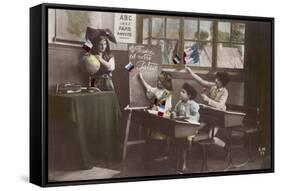 French Schoolkids-null-Framed Stretched Canvas