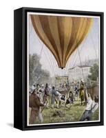 French Scientist Gay-Lussac Makes One of His Ascents at Paris-null-Framed Stretched Canvas