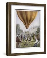 French Scientist Gay-Lussac Makes One of His Ascents at Paris-null-Framed Art Print