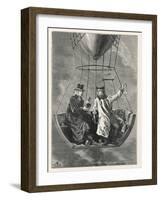 French Scientists Gay-Lussac and Biot Conduct Scientific Observations in a Balloon-null-Framed Art Print