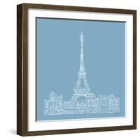 French Script III Blue-Avery Tillmon-Framed Art Print