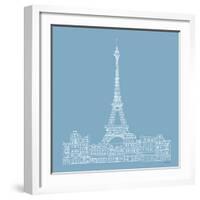 French Script III Blue-Avery Tillmon-Framed Art Print