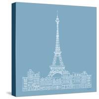 French Script III Blue-Avery Tillmon-Stretched Canvas