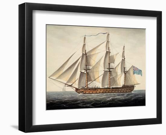 French Ship 'Sans Pareil' 3Rd Rate, 80 Guns, Captured at First of June, C.1800 (Watercolour)-Dominic Serres-Framed Giclee Print