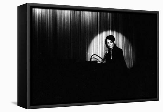 French Singer Barbara Onstage in a Cabaret, Paris 1971-null-Framed Stretched Canvas