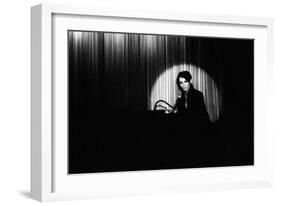 French Singer Barbara Onstage in a Cabaret, Paris 1971-null-Framed Photo