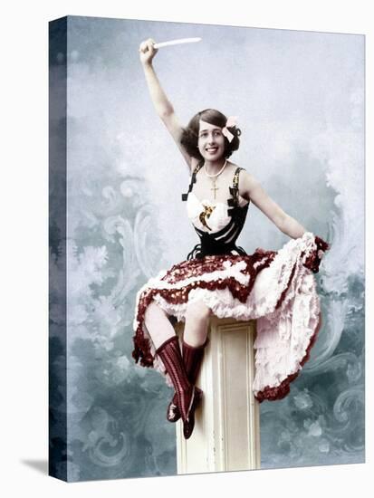 French Singer Jeanne Bourgeois Aka Mistinguett (1875-1956) in, 1902. Colorized Document-null-Stretched Canvas