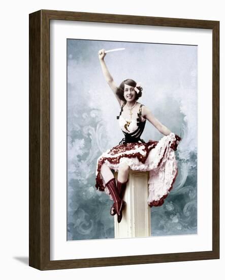 French Singer Jeanne Bourgeois Aka Mistinguett (1875-1956) in, 1902. Colorized Document-null-Framed Photo