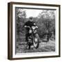 French Singer Ricet Barrier (Maurice-Pierre Barrier) on a Moto April 1965-null-Framed Photo